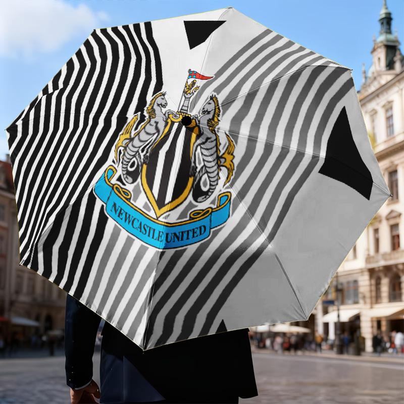Newcastle United Crest Automatic Folding Umbrella - 8-Rib Travel Umbrella with Auto Open/Close & Portable Gifts for Holidays or Birthdays