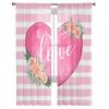 Valentinstag Aquarell Blumenstreifen Moderne Tüllvorhänge für Wohnzimmer Schlafzimmer Zuhause Küche Fenster Gardinen