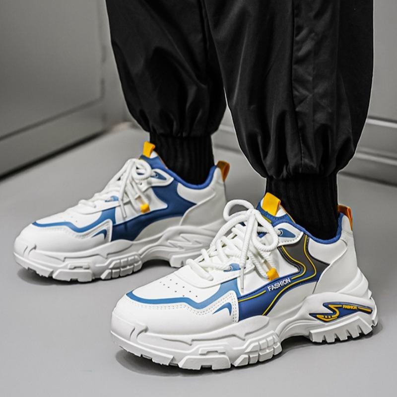 Men Thick Sole Non Slip Running Sneakers, Student Daily Athletic Sports Shoes