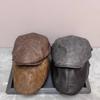 Blogger New Pu Leather Forward Hat Children Autumn and Winter Internet Celebrity Casual Beret Reverse Duck Hat Men