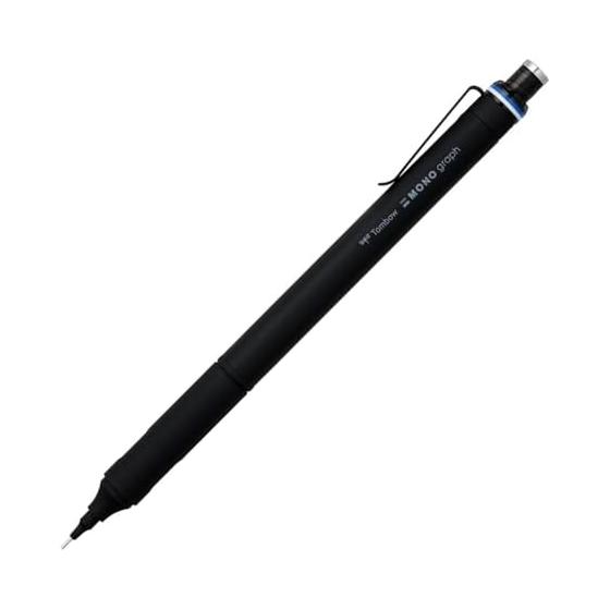 Tombow Pencil Mechanical Pencil 0.3mm MONO Graph Fine Black DPA-111B Wide View Low Center of Gravity Soft Feel Painted Metal Grip Ultra-Fine Eraser