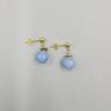 Summer Beach Jewelry Dainty Layering Choker Chunky Gemstone Genuine Aquamarine Beaded Necklace with Gold Toggle Clasp