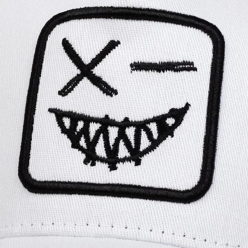 Net Baseball Stitching Embroidered Teeth Face Smiling X Neutral Gender Women  Men For Caps Outdoor Adjustable Spring And Summer Casual Sunscreen