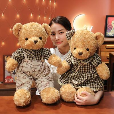 Lovely Couple Teddy Bear Plush Toys High Quality Bears with Clothes Skirt Plushie Pillow Stuffed Dolls for Girls