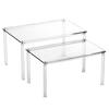 2Pcs Acrylic Cabinet Organizer Spice Racks Strong Load-bearing Transparent Kitchen Desk Countertop Organizer Stackable Shelves