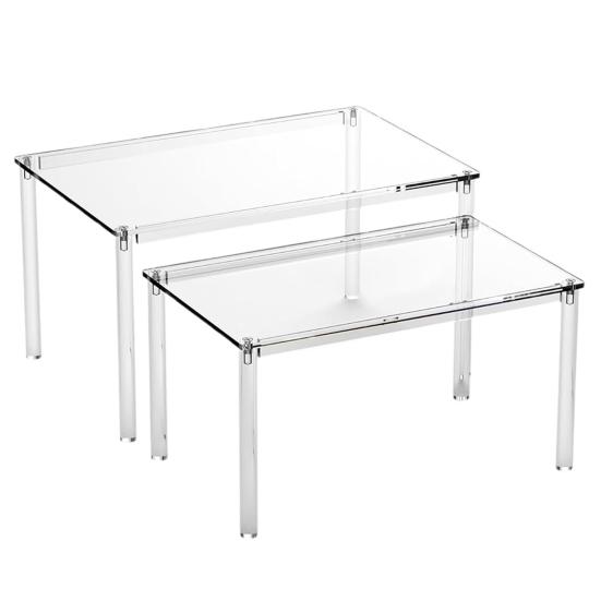 2Pcs Acrylic Cabinet Organizer Spice Racks Strong Load-bearing Transparent Kitchen Desk Countertop Organizer Stackable Shelves