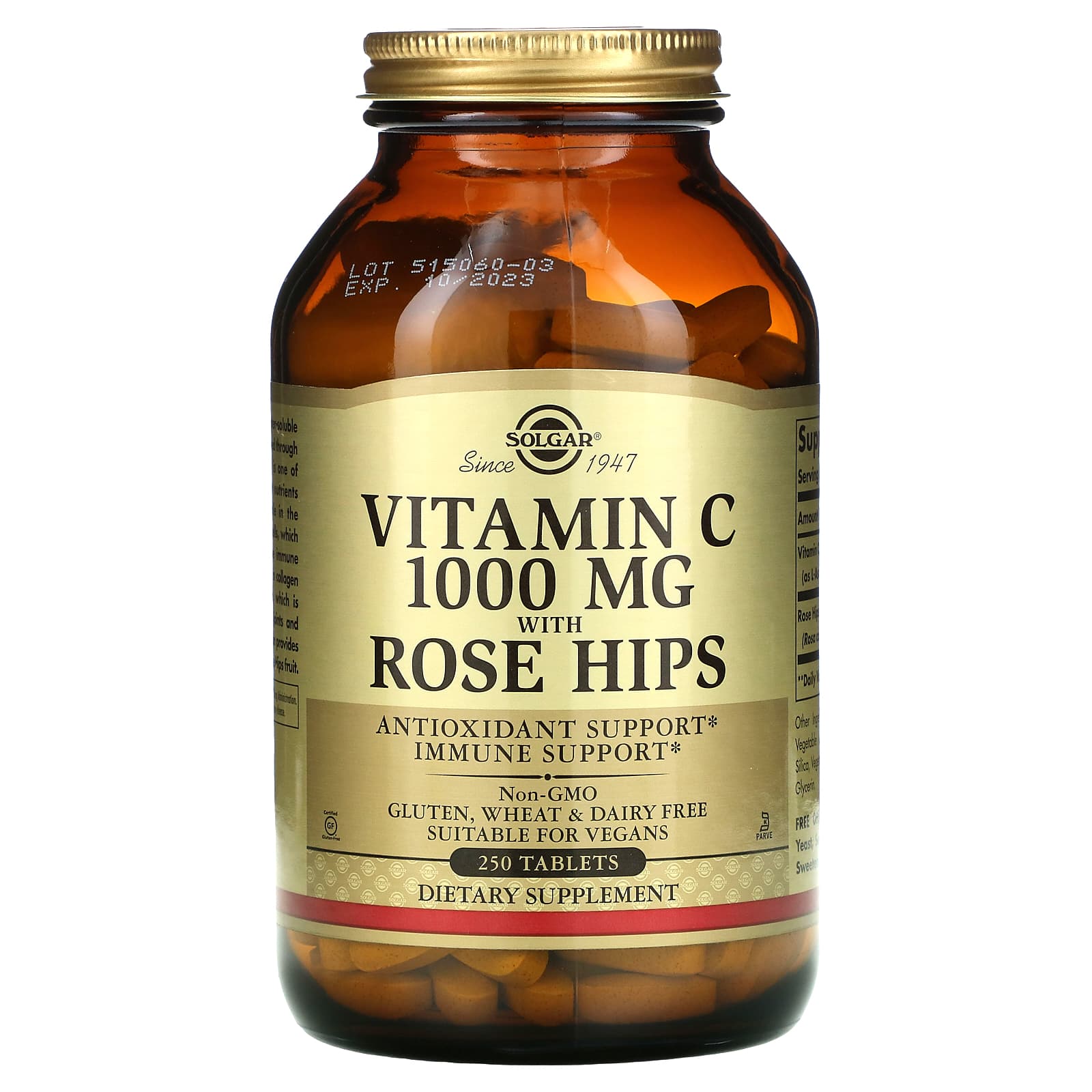 

Solgar, Vitamin C with Rose Hips, 1,000 mg, 250 tablets
