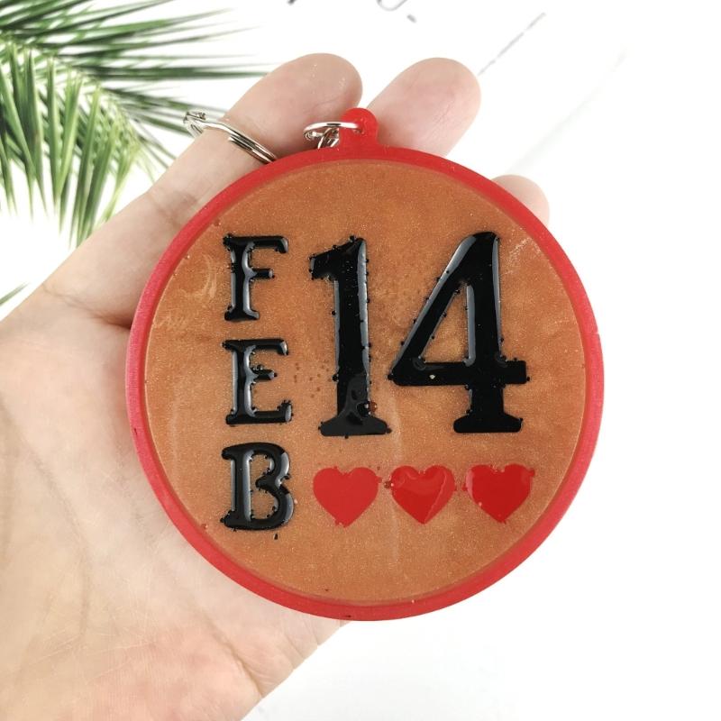Various Symbols Keychain Silicone Mold with Hole Keyring Pendant Handmade Mold Valentine's Day Birthday Gift Jewelry