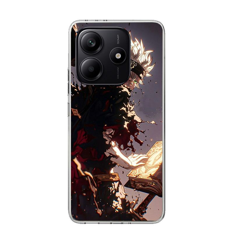Black C-Clovers Anime Phone Case For Xiaomi Redmi Note 15 14 13 12S 12 Pro Plus 11S 11E 11 11T 10S 10 Art Soft Pattern Cover Red