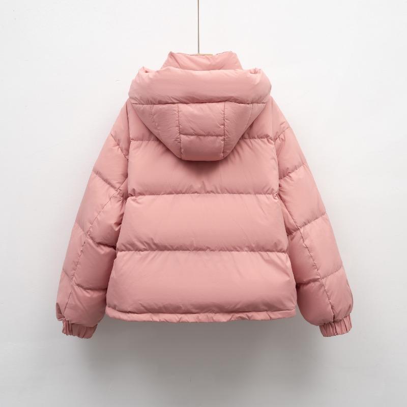 Women's Short Down Jacket - Winter Regular Fit Simple Hooded Compact Style Warm Puffer Coat