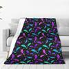 Flannel Throw Blanket Halloween Bat Stars Cartoon Warm Plush Blankets Soft Bedding for Bed Living room Home Picnic Couch