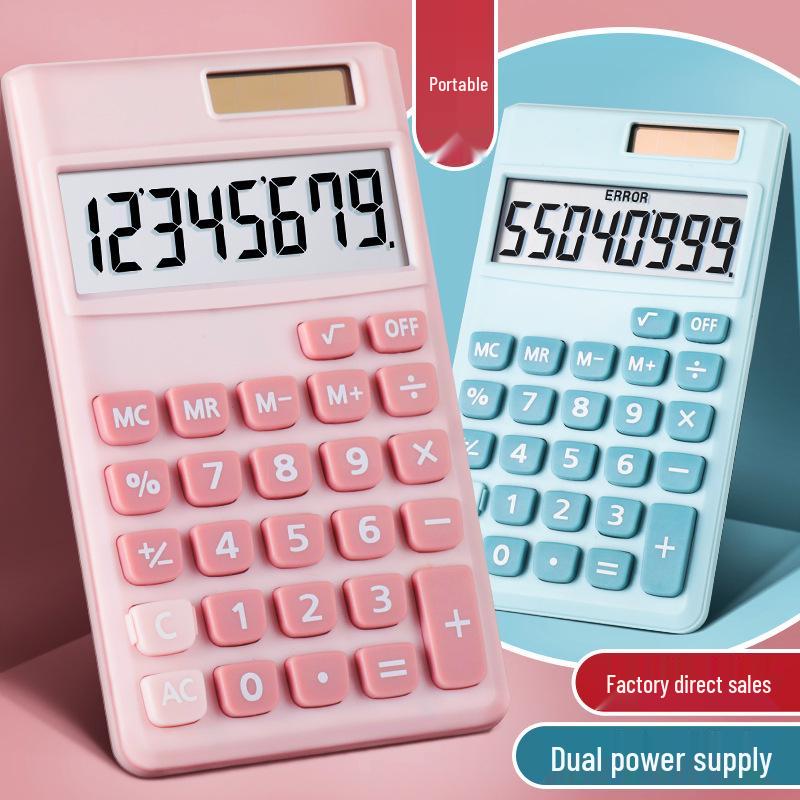 Candy Color 8-Digit Solar Calculator - Portable Student Edition with Large Screen, Creative Gift