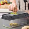 Vegetable Chopper 4in1 Onion Chopper Food Chopper Manual Spiralizer Salad Chopper Vegetable Dicer Veggie Chopper Potato Cutter Onion Dicer Vegetable