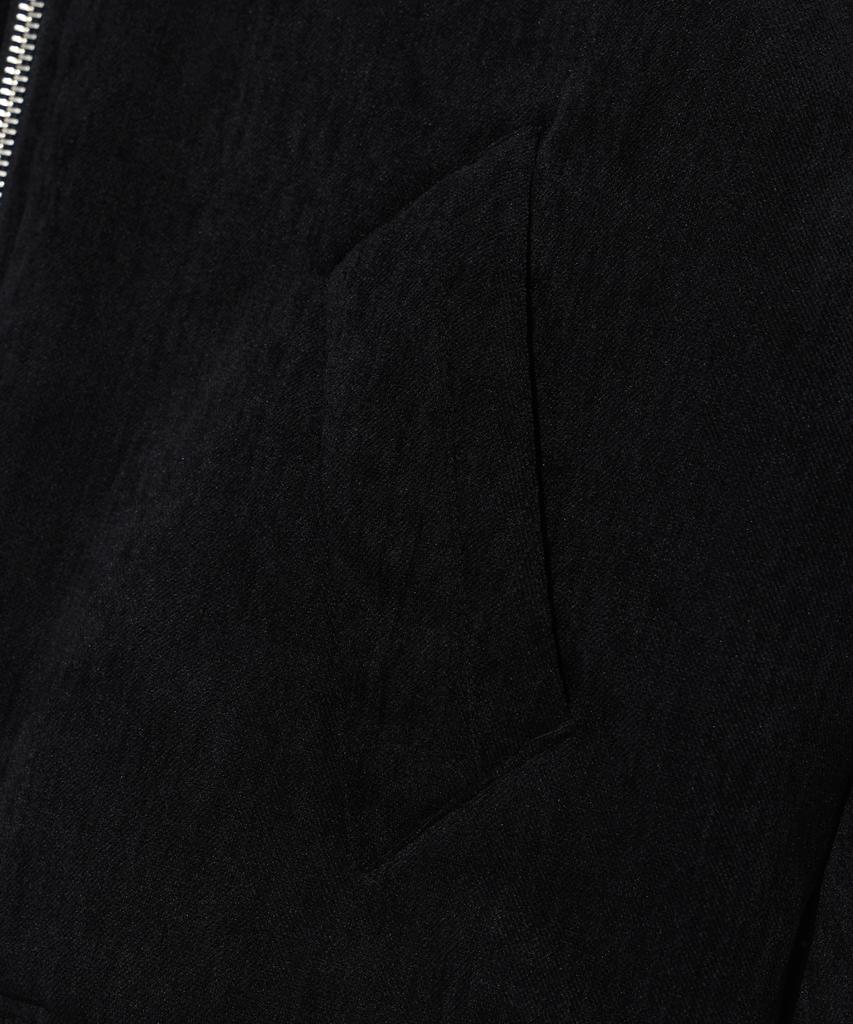 Iey Velvet Zip Bomber Jacket Black
