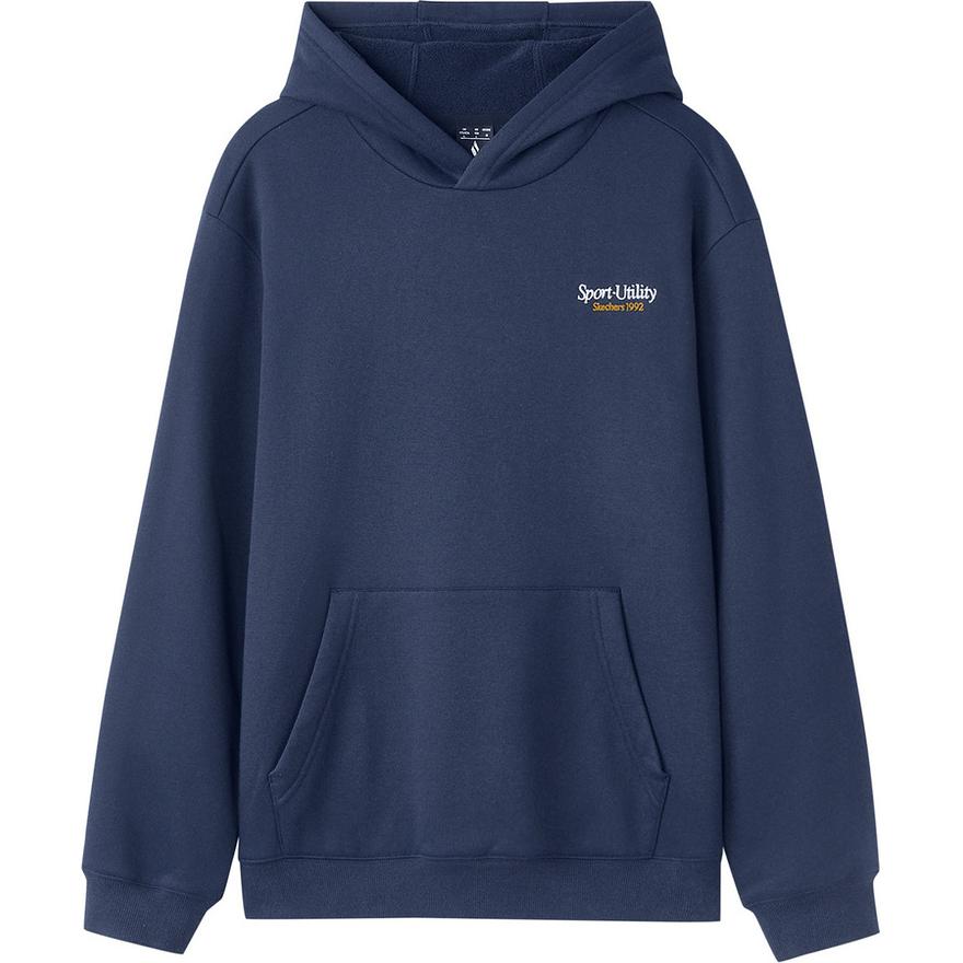 Skechers Sports Alliance Series Casual Hooded Sweatshirt Men Sweatshirt Navy-Blue L424M023-002Z M