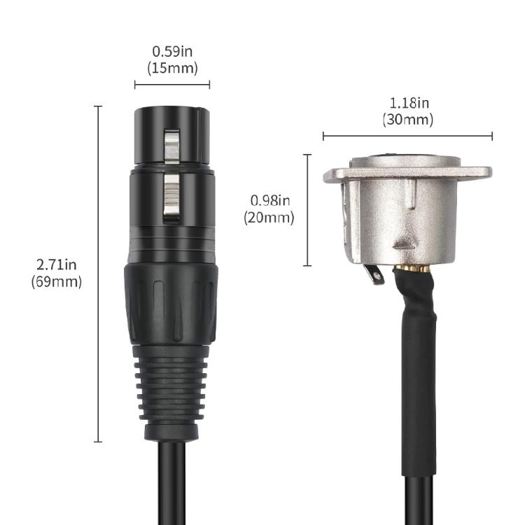 Xlrs Panel Adapter 3Pin Male Female Connectors Durability For Professional Sound Systems Studio Stage Installations