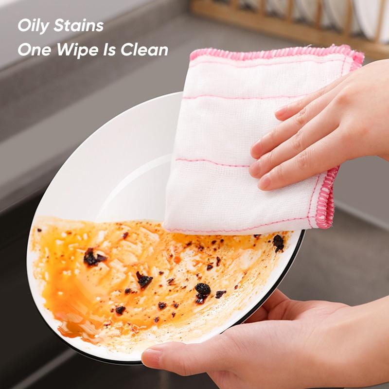 

8 Layers Anti-Oil Kitchen Towel Microfiber Kitchen Cleaning Cloth Super Absorbent Cotton Gauze Dish Cleaning Towels Accessories
