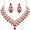 Latest Stylish Design Fancy Wedding Party Crystal Diamonds Necklace Jewellery Set for Women