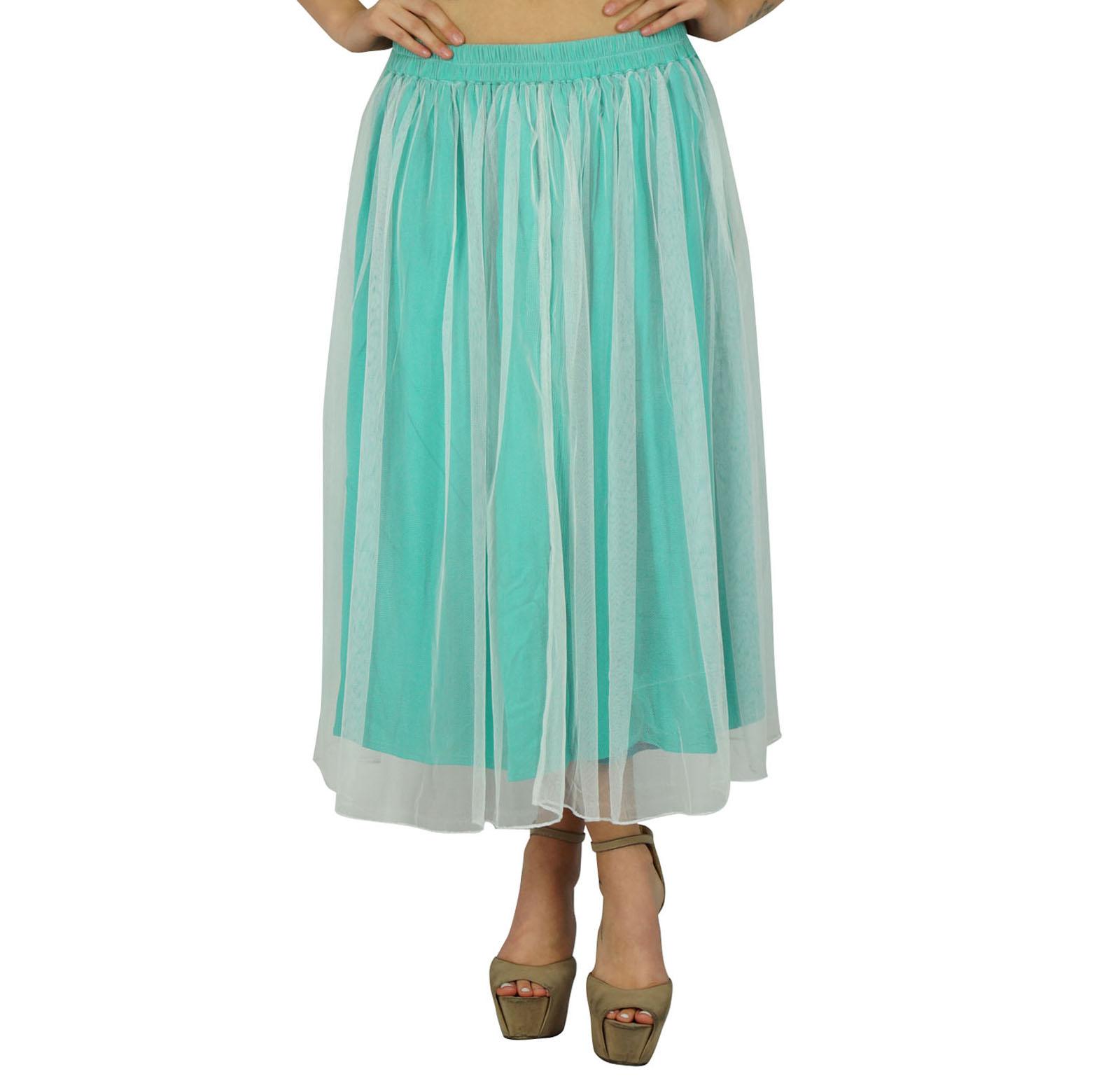 

Жіноча спідниця з еластичною спідницею на підкладці з пуфом Bimba Шикарний одяг у стилі бохо 22 зелений