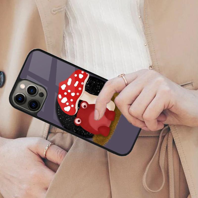 Cottagecore Mushroom Moon frog Phases Ivory Aesthetic Magnetic Phone Case For iPhone 17 Air 16 14 13 12 Pro Max 15 Plus MagSafe