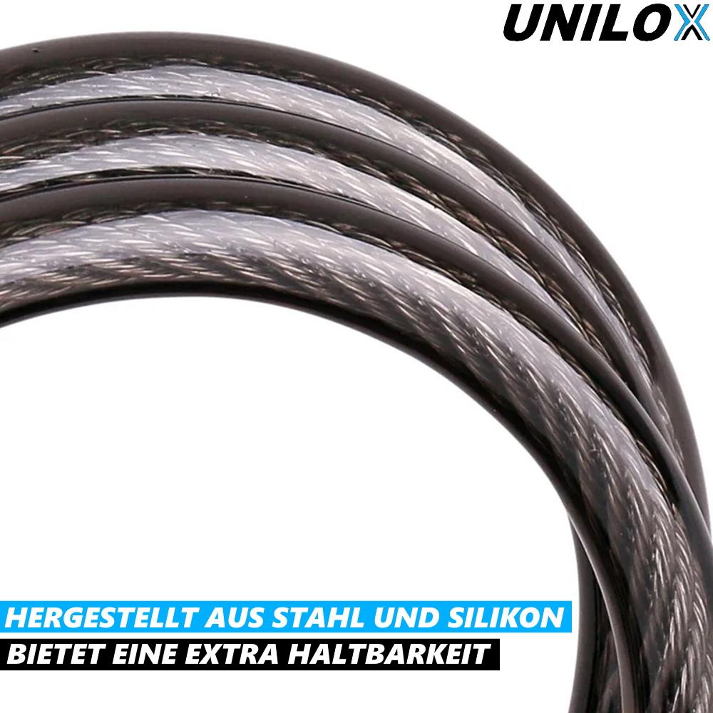 UNILOX Lacăt cu cablu spiralat lacăt de bicicletă lacăt de poartă cablu de oțel lacăt cu cablu