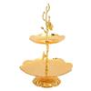 7PCS European Gold Cake Stand Easy Assemble Double Layer Serving Tray  Fruit Serving
