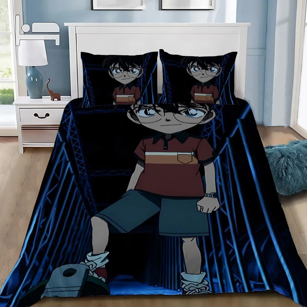 Anime Duvet Cover Pillowcase D-Detective C-Conan Bedding Set Adult Boy Girl Bedroom Decoration Children Single Double Large Size