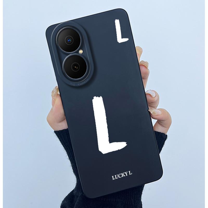For Huawei Nova Y73 4G Lucky Initial Letter Phone Case For Huawei Nova Y73 NovaY73 4G Soft Silicone Back Cover Shockproof Bumper