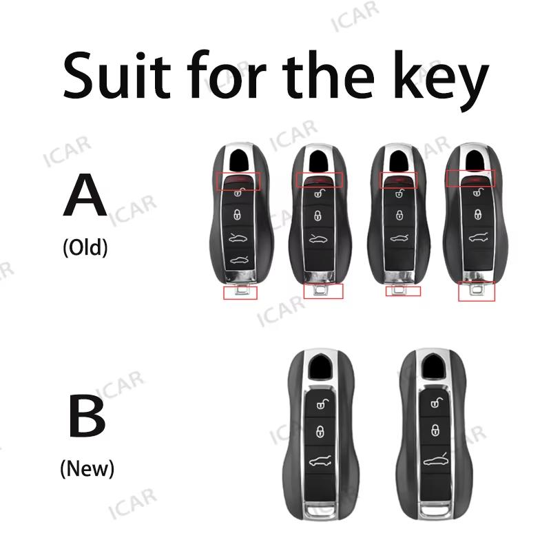 Sapphire Blue For Porsche Panamera Spyder Carrera Macan Boxster Cayman Cayenne 911 970 981 991 Car Key Case Cover Fob Bag Holder