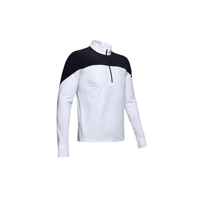 UA 12 Zipper Running Long Sleeve Sports Shirt Men Tops White 1326595-100