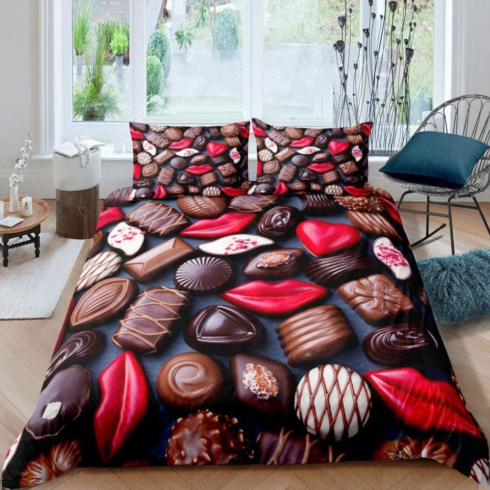 Donut Comforter Cover Dessert Duvet Cover Set Food Theme Quilt Cover Colorful Print Bedding Set For Child Boy Girl Bedroom Decor