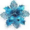 White Christmas Tree Decorations Artificial Flowers Ornaments Berry Stems Hanging Snowflakes for Xmas Tree Party Holiday Decor