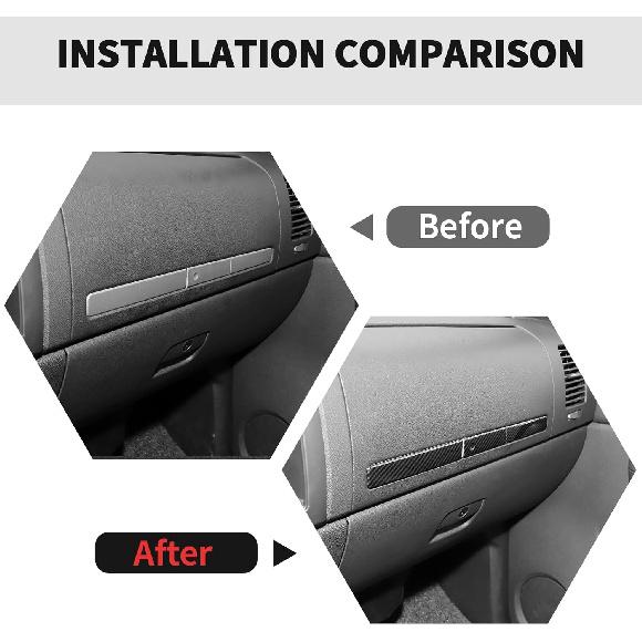 

RT-TCZ Center Console Co Pilot Strip Cover Trim Decoration Interior Accessories for Chevy Silverado 2007-2013,for GMC Sierra 2007-2013,Black Carbon