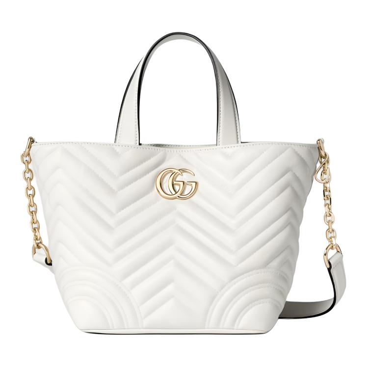 

Gucci Betty Iconic Double G Logo Mini Lambskin Tote Bag Women tote bags White 847386-AAFA1-9050 Basic Set (Bag+Dust Bag)
