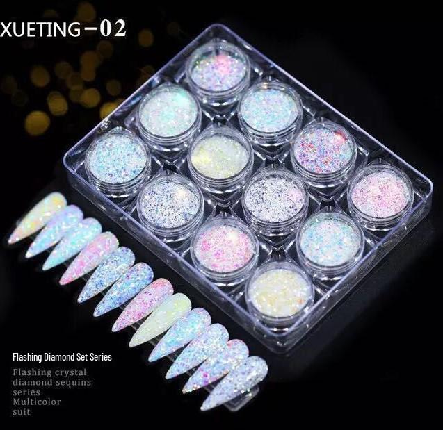 

Popular 2022 Japanese Iridescent Pink Gradient Glitter Nail Art Accessories