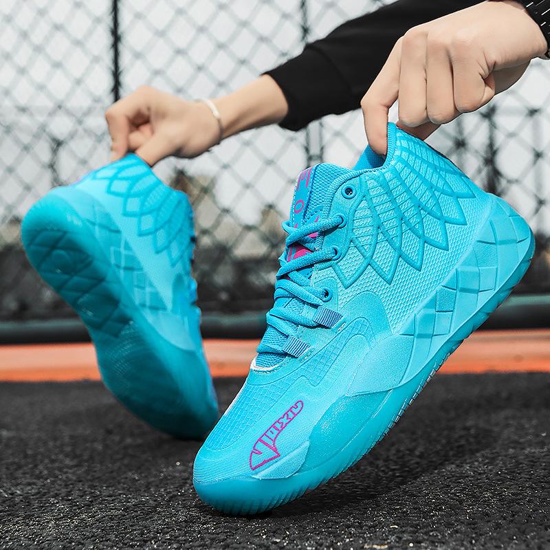 Popular Mesh Breathable Basketball Shoes Men's Spring and Summer Actual Combat Sneakers Student Non-slip Sneakers Have Sound