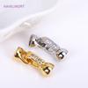Trendy 18K Gold Plated Pearl Clasp Fastener,DIY Accessories,High Quality Inlaid Zircon Hook Clasp Fittings Jewelry Material