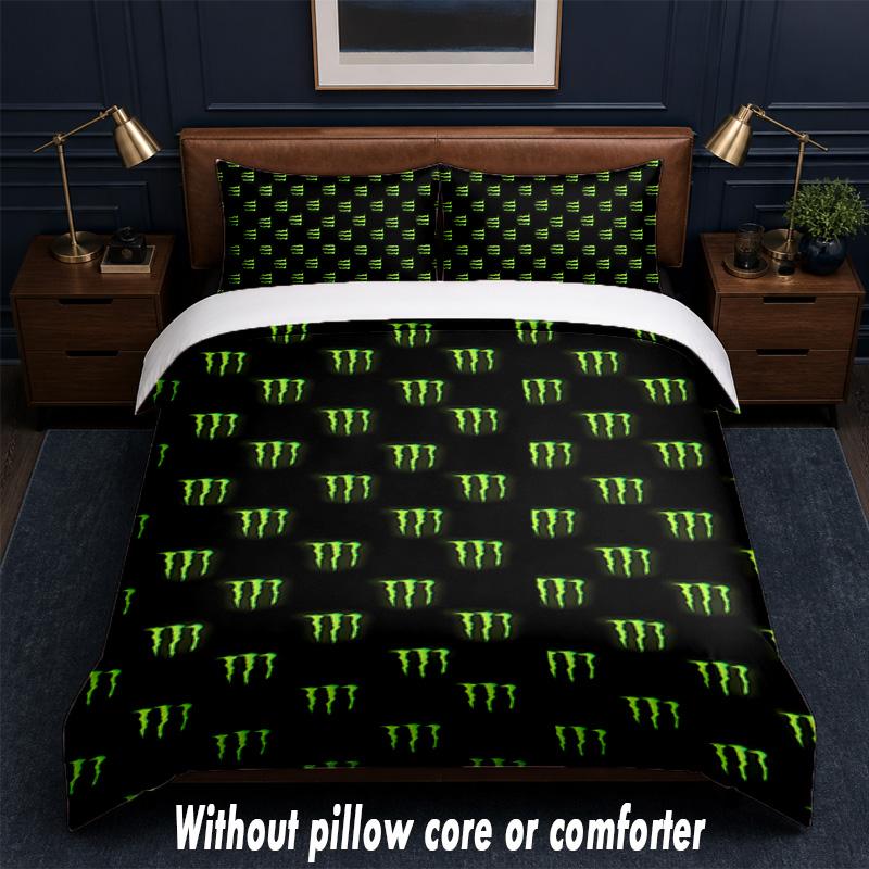Set Biancheria da Letto Design Monster Energy 1 Copripiumino + 2 Federe Morbido Traspirante Biancheria da Letto per la Casa