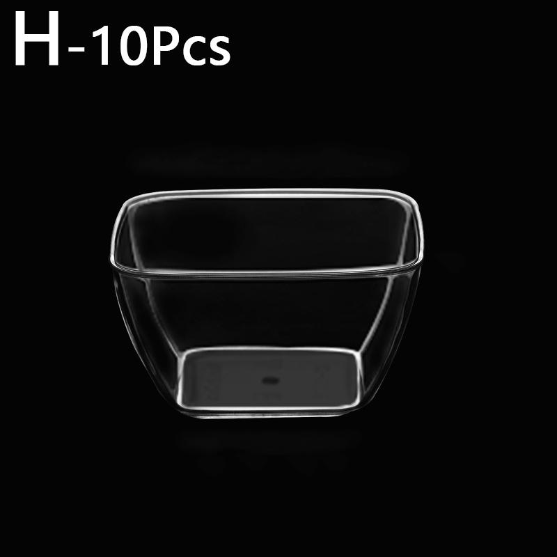 

10 шт. кондитерские инструменты, чашки для выпечки десертов, чашки для пудинга, одноразовые пластиковые контейнеры для пищевых продуктов, товары для вечеринок H