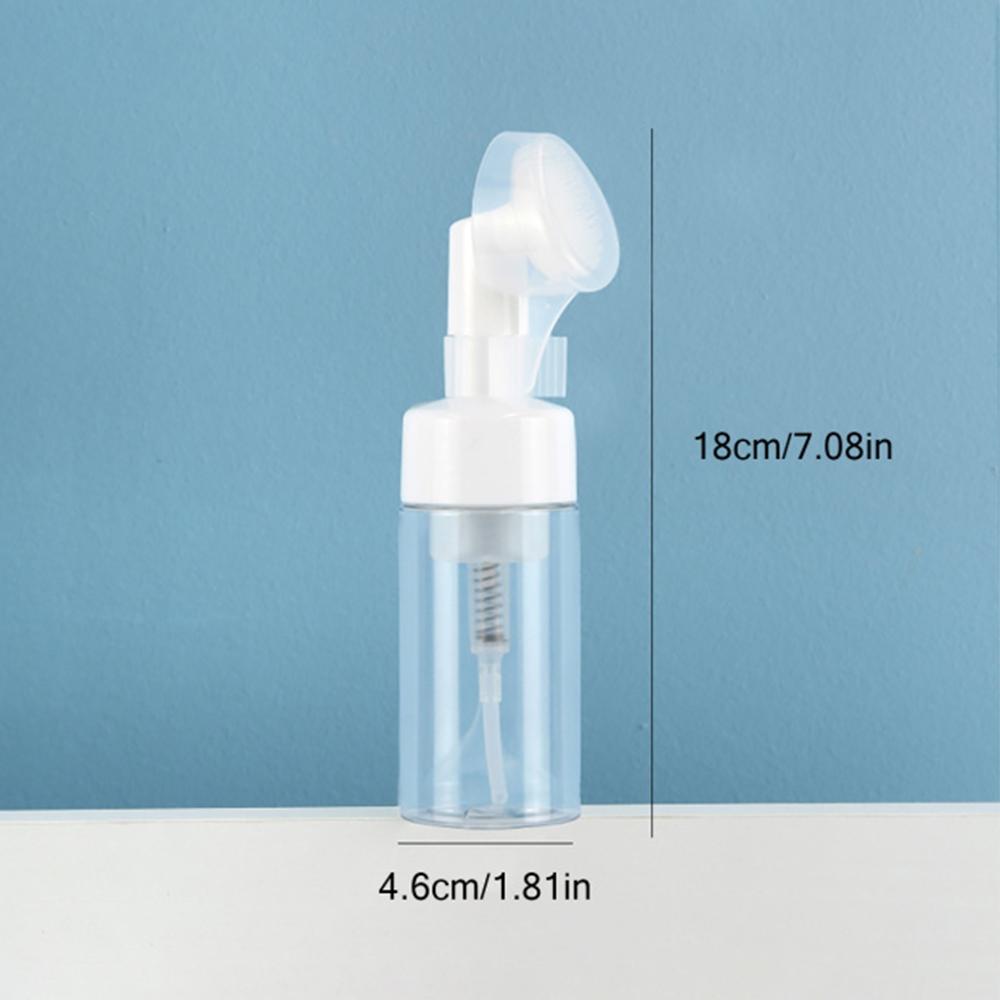 1/2/4pc 100ml Empty Facial Cleanser Mousse Foam Gel Head Wash Brush Foam Bottle Silicone Brush Refillable Shampoo Pump Dispenser
