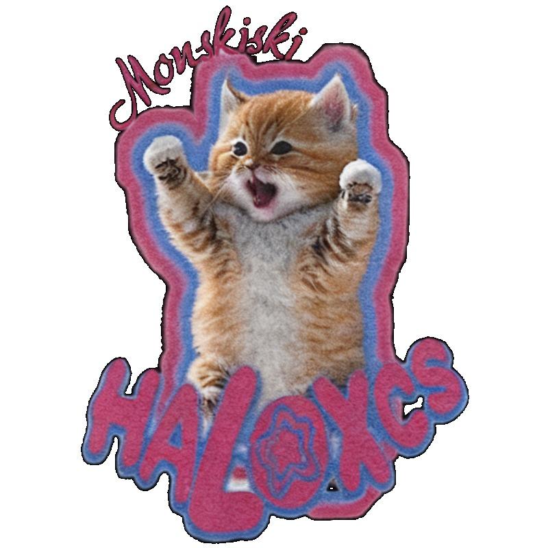 Oversized T Shirt Black Cat Print With Monchhichi Halo Text Casual Streetwear For Women