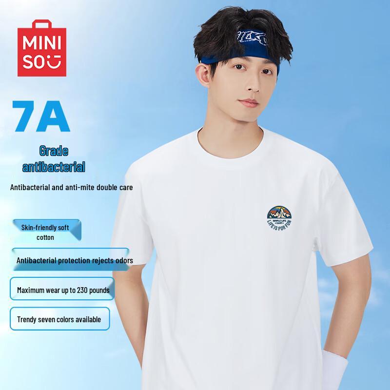 MINISO Men s Anti-Bacterial Round Neck Short Sleeve T-Shirt M
