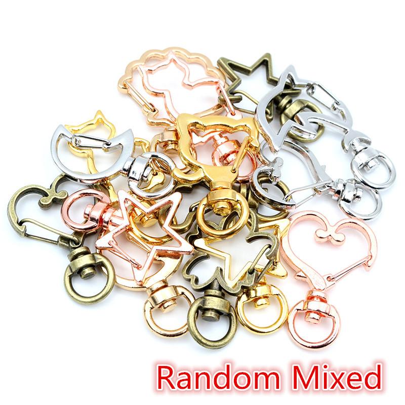 10pcs Random Mixed Snap Hook Trigger Clips Buckles For Keychain Lobster Clasp Hooks for Necklace Key Ring Clasp Jewelry Supplies