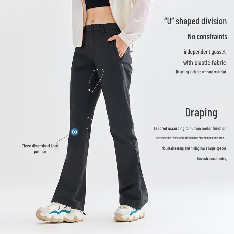 Tuo Luzhe Mulan Damen High-Waist Schlaghose Wanderhose