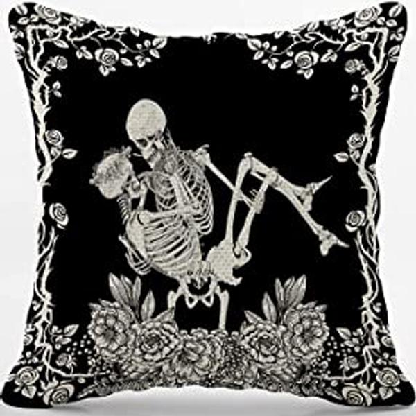 New Funny Skull Print Pillowcase Halloween Home Sofa Decoration Cushion Cover Bedside Pillow