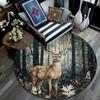 Elk Round Area Rug,Carpet Rug for Living Room Bedroom Sofa Playroom Decor,Non-slip Floor Mat