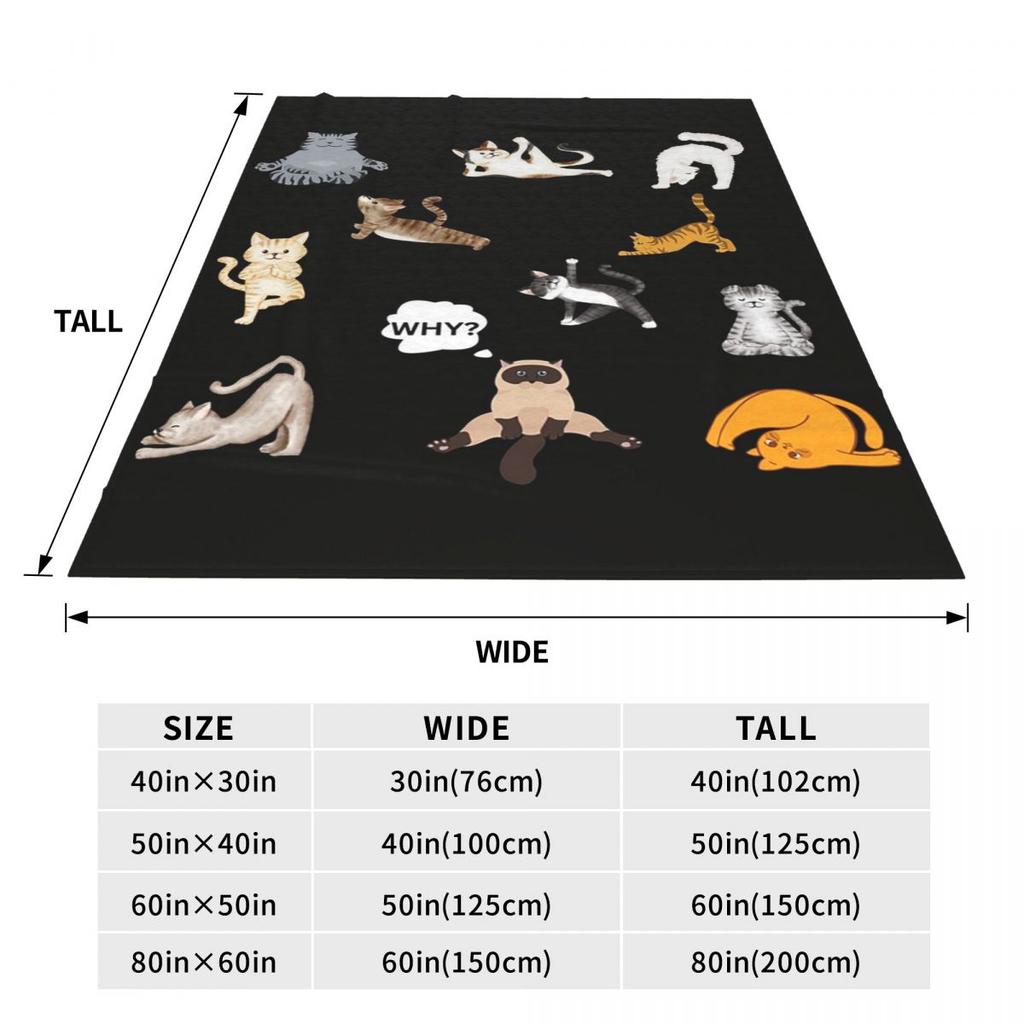 Yoga For Cats Blanket Soft Warm Flannel Throw Blanket Bedspread for Bed Living room Picnic Travel Home Sofa