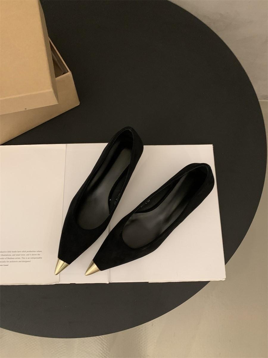 

Thin heel French light mouth single shoes women s shoes spring and autumn 2025 new color matching pointed temperament celebrity with skirt ladyshoes 40