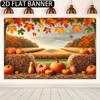 A flat banner measuring   with colorful polyester fabric harvested in autumn as the background depicting beautiful pumpkins
