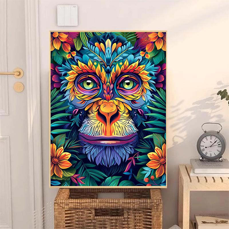 5d DIY Diamond Painting Cross Stitch Abstract Monkey Diamond Embroidery Mosaic Full Round Drill Home Decor Arts